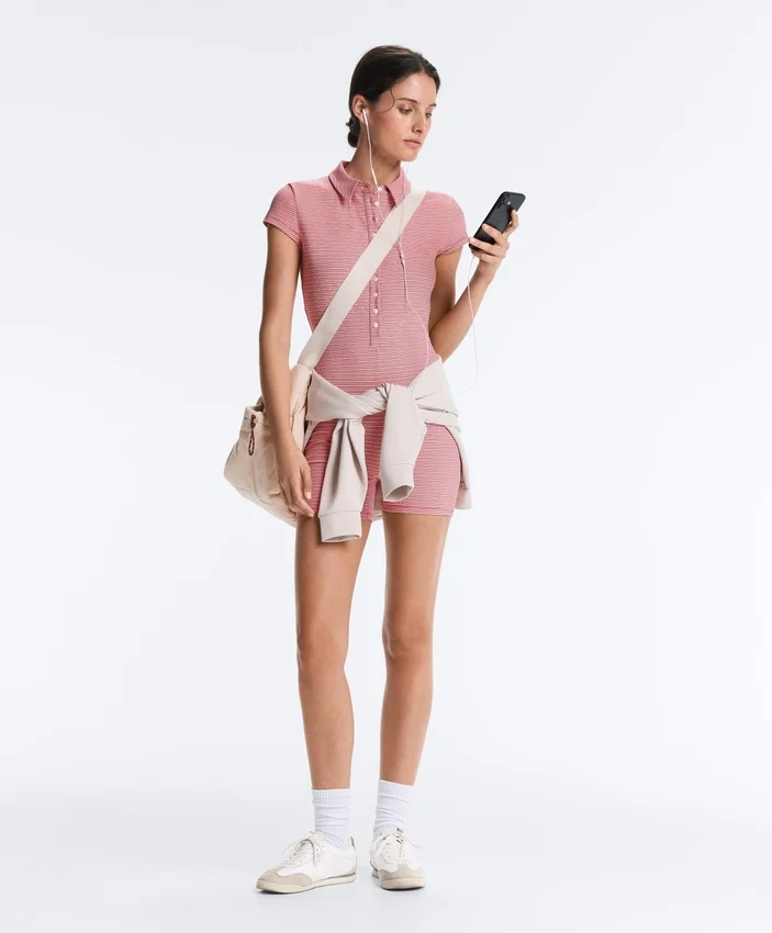 Comfortlux Striped Short Jumpsuit Comfortlux Striped Short Jumpsuit