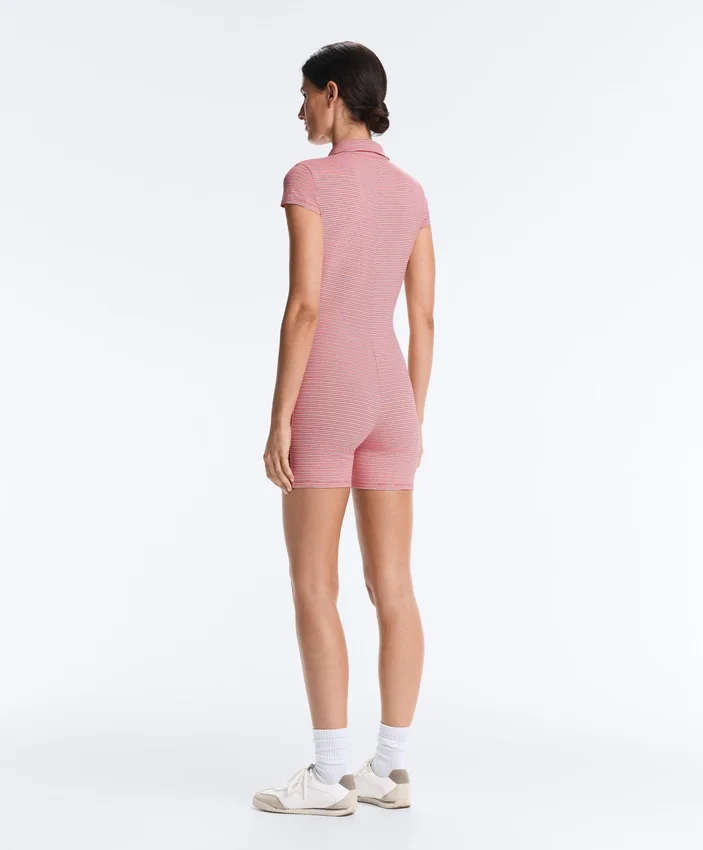 Comfortlux Striped Short Jumpsuit Comfortlux Striped Short Jumpsuit