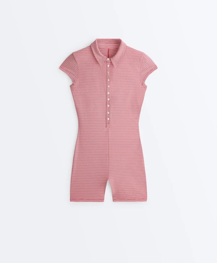 Comfortlux Striped Short Jumpsuit Comfortlux Striped Short Jumpsuit