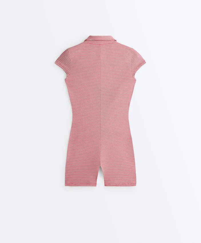 Comfortlux Striped Short Jumpsuit Comfortlux Striped Short Jumpsuit