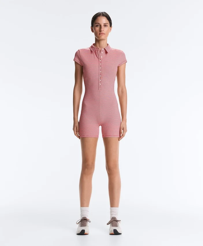 Comfortlux Striped Short Jumpsuit Comfortlux Striped Short Jumpsuit
