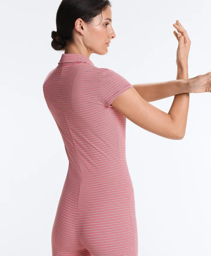 Comfortlux Striped Short Jumpsuit Comfortlux Striped Short Jumpsuit