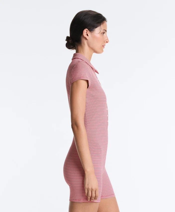 Comfortlux Striped Short Jumpsuit Comfortlux Striped Short Jumpsuit