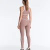High-Rise Compressive Core-Control Ankle-Length Leggings with Contrast Details High-Rise Compressive Core-Control Ankle-Length Leggings with Contrast Details