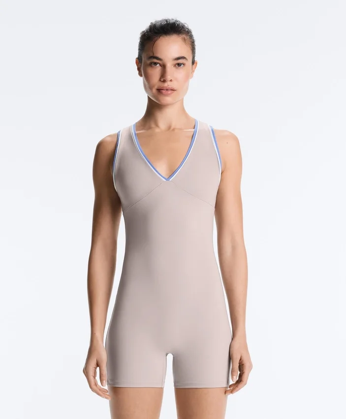 Contrast Compressive Short Jumpsuit Contrast Compressive Short Jumpsuit