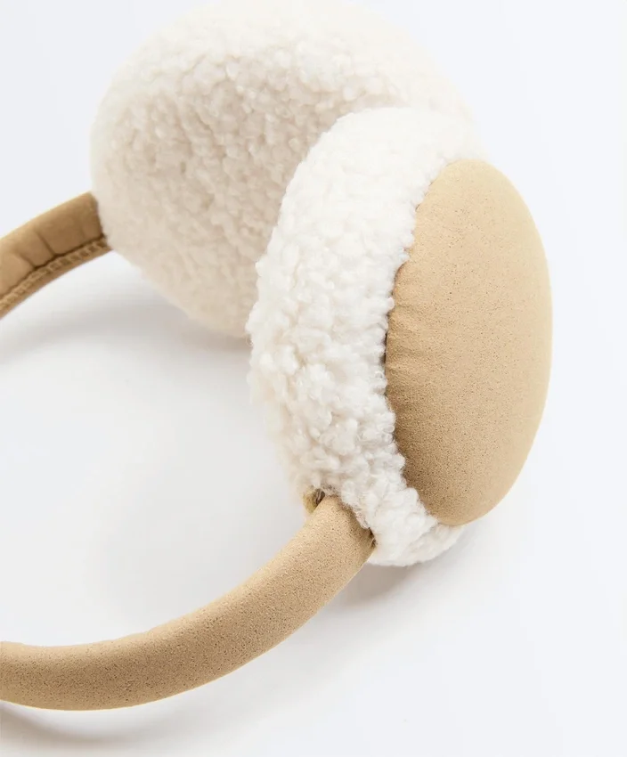 Contrast Faux Shearling Ear Muffs Contrast Faux Shearling Ear Muffs