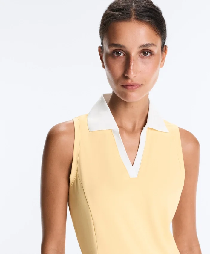 Contrast Sleeveless Comfortlux Polo Shirt Contrast Sleeveless Comfortlux Polo Shirt