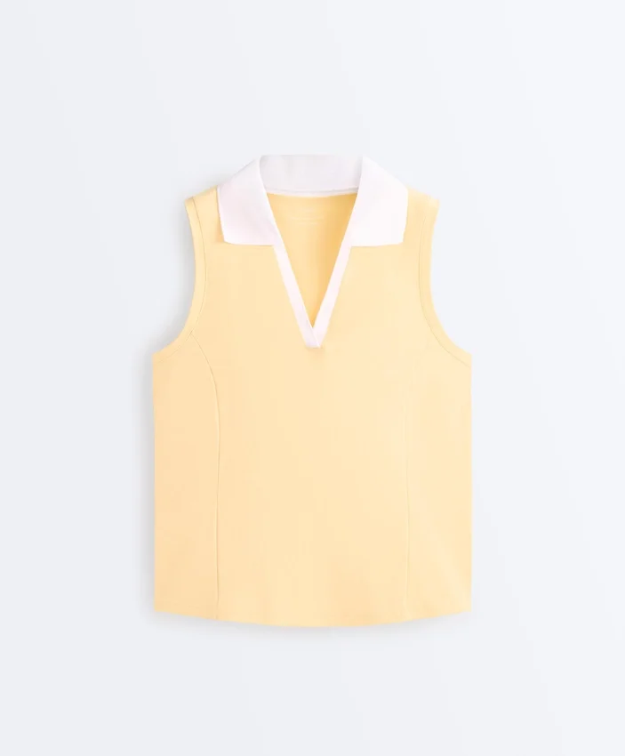 Contrast Sleeveless Comfortlux Polo Shirt Contrast Sleeveless Comfortlux Polo Shirt