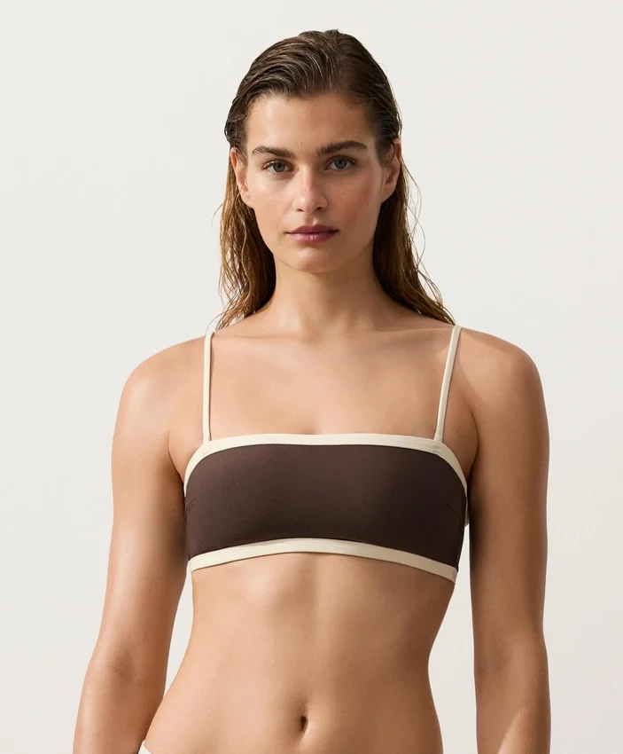 Contrast Trim Bandeau Bikini Contrast Trim Bandeau Bikini