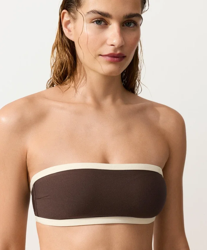Contrast Trim Bandeau Bikini Contrast Trim Bandeau Bikini