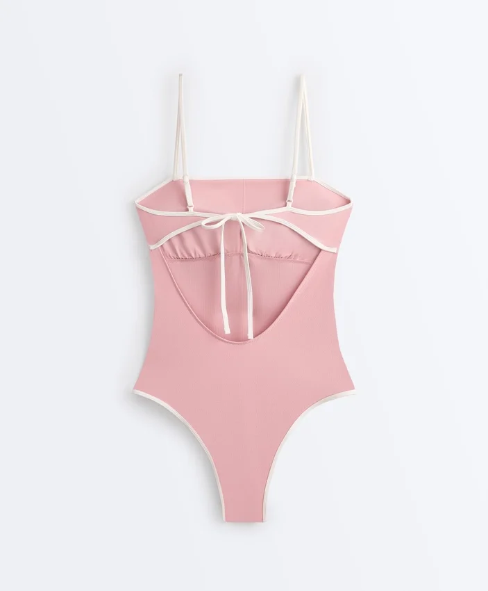 Contrast Trim Bandeau Swimsuit Contrast Trim Bandeau Swimsuit