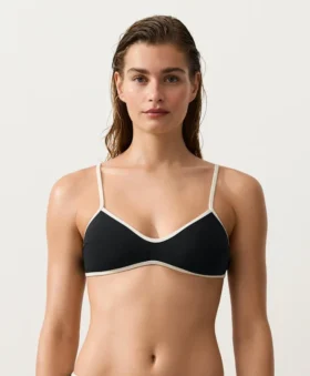 Contrast Trim Bikini Top