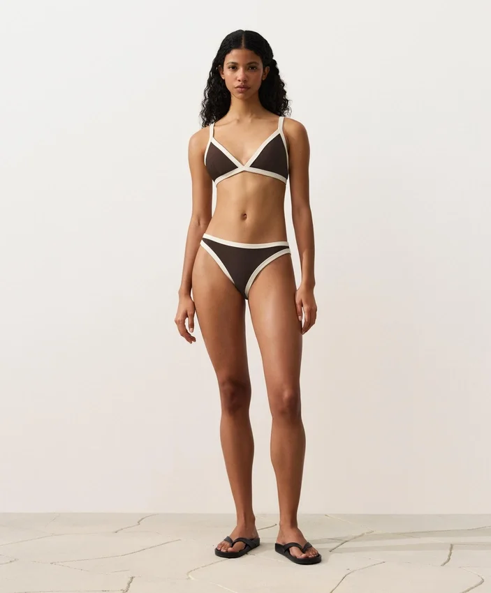 Contrast Trim Triangle Bikini Top Contrast Trim Triangle Bikini Top