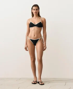 Contrast Trim Medium-Coverage Tie Bikini Briefs