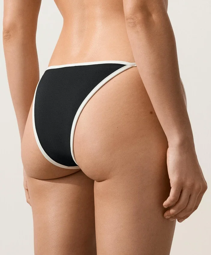 Contrast Trim Medium-Coverage Tie Bikini Briefs Contrast Trim Medium-Coverage Tie Bikini Briefs