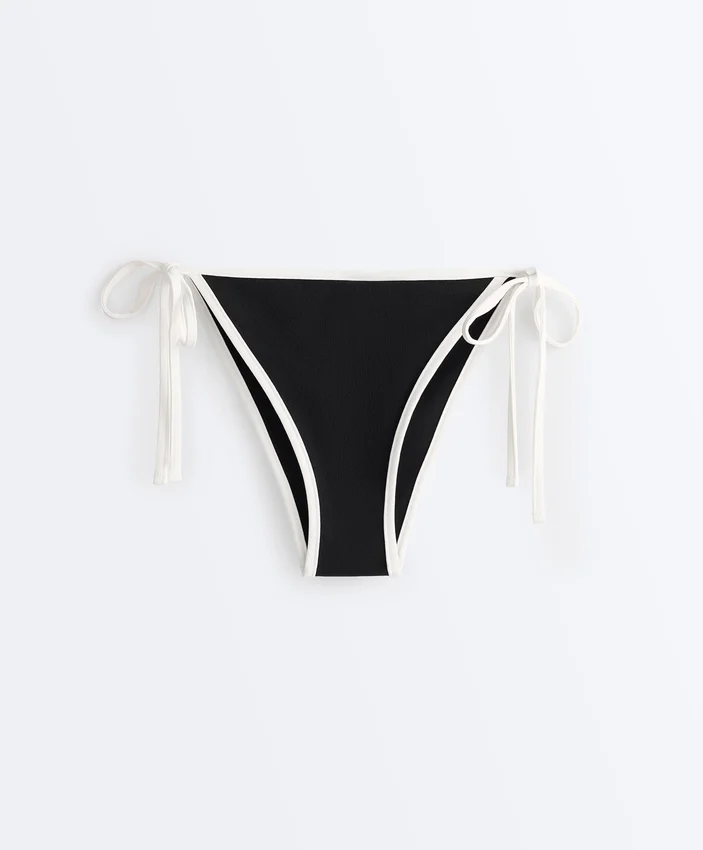 Contrast Trim Medium-Coverage Tie Bikini Briefs Contrast Trim Medium-Coverage Tie Bikini Briefs