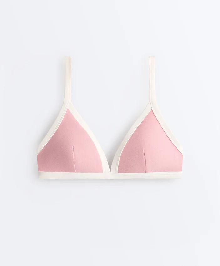 Contrast Trim Triangle Bikini Top Contrast Trim Triangle Bikini Top
