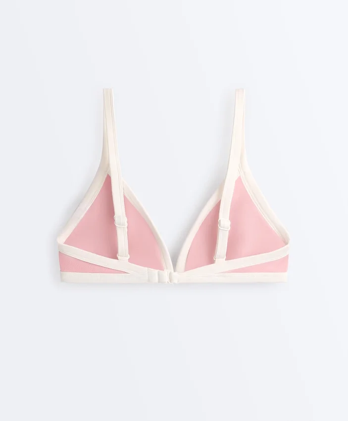 Contrast Trim Triangle Bikini Top Contrast Trim Triangle Bikini Top