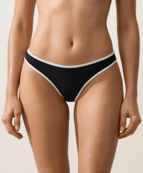 Contrast Trim U-Cut Thong Bikini Briefs