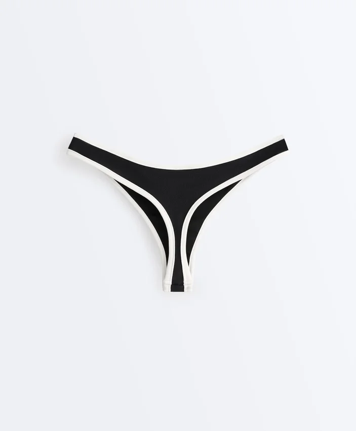 Contrast Trim U-Cut Thong Bikini Briefs Contrast Trim U-Cut Thong Bikini Briefs