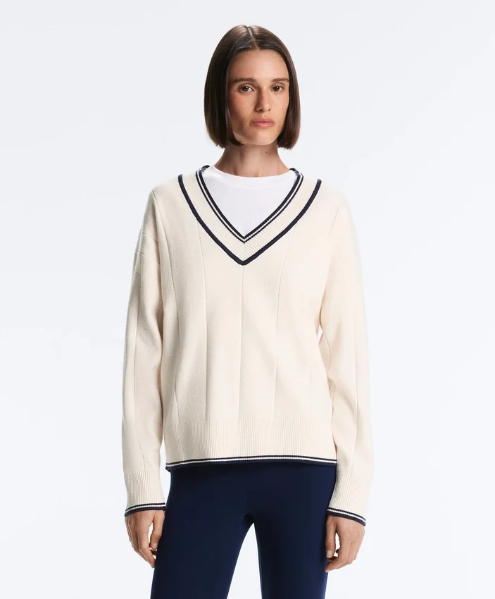 Contrast V-Neck Knit Jumper Contrast V-Neck Knit Jumper