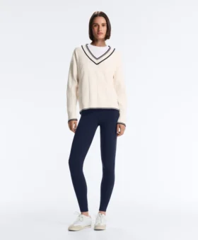 Contrast V-Neck Knit Jumper