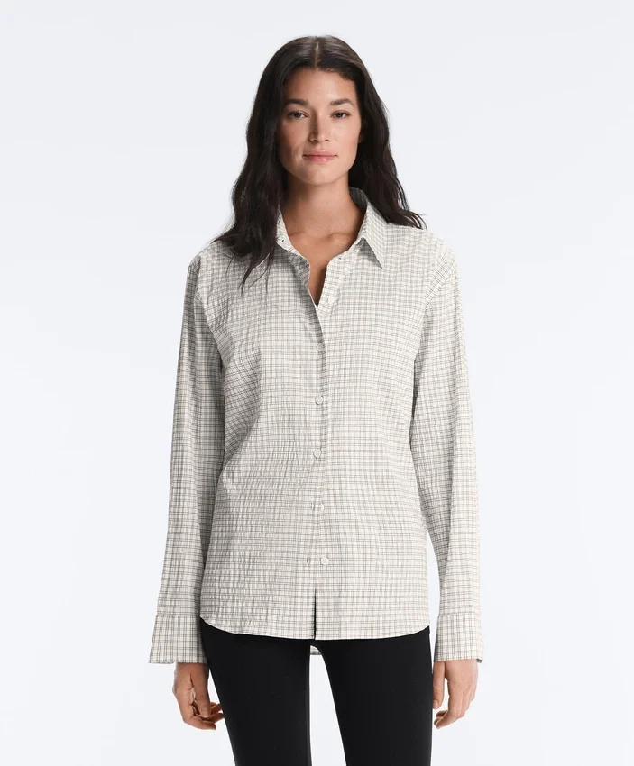 Cotton Blend Check Long Sleeve Shirt Cotton Blend Check Long Sleeve Shirt