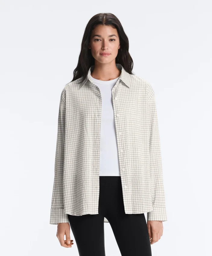Cotton Blend Check Long Sleeve Shirt Cotton Blend Check Long Sleeve Shirt