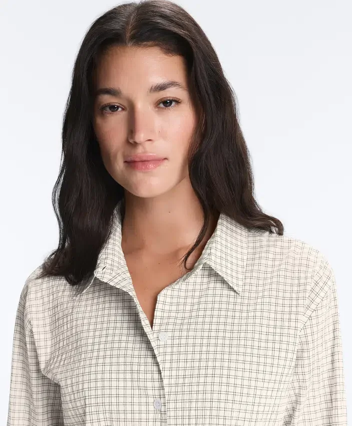 Cotton Blend Check Long Sleeve Shirt Cotton Blend Check Long Sleeve Shirt