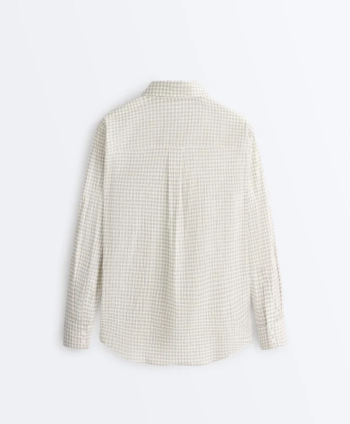Cotton Blend Check Long Sleeve Shirt Cotton Blend Check Long Sleeve Shirt