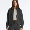 Cotton Blend Fleece High Neck Jacket Cotton Blend Fleece High Neck Jacket