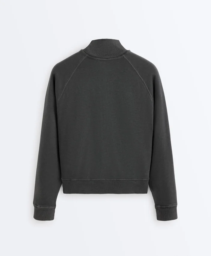 Cotton Blend Fleece High Neck Jacket Cotton Blend Fleece High Neck Jacket