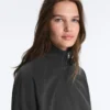 Cotton Blend Fleece High Neck Jacket Cotton Blend Fleece High Neck Jacket