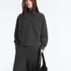 Cotton Blend Fleece High Neck Jacket Cotton Blend Fleece High Neck Jacket