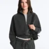 Cotton Blend Fleece High Neck Jacket Cotton Blend Fleece High Neck Jacket