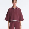 Cotton Blend Polo Sweatshirt with Wide Sleeves Cotton Blend Polo Sweatshirt with Wide Sleeves