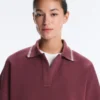 Cotton Blend Polo Sweatshirt with Wide Sleeves Cotton Blend Polo Sweatshirt with Wide Sleeves