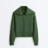 Cotton Blend Raised Neck Jacket