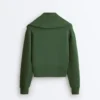 Cotton Blend Raised Neck Jacket