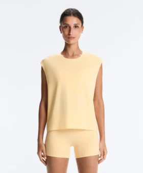 Cotton Blend Sleeveless T-Shirt