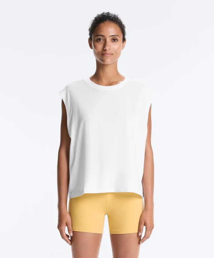 Cotton Blend Sleeveless T-Shirt Cotton Blend Sleeveless T-Shirt