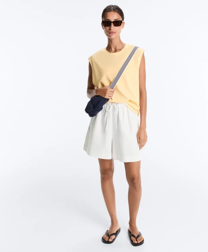 Cotton Blend Sleeveless T-Shirt Cotton Blend Sleeveless T-Shirt