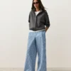 Cotton Blend Striped Straight-Leg Trousers Cotton Blend Striped Straight-Leg Trousers