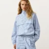 Cotton Blend Striped Track Jacket Cotton Blend Striped Track Jacket