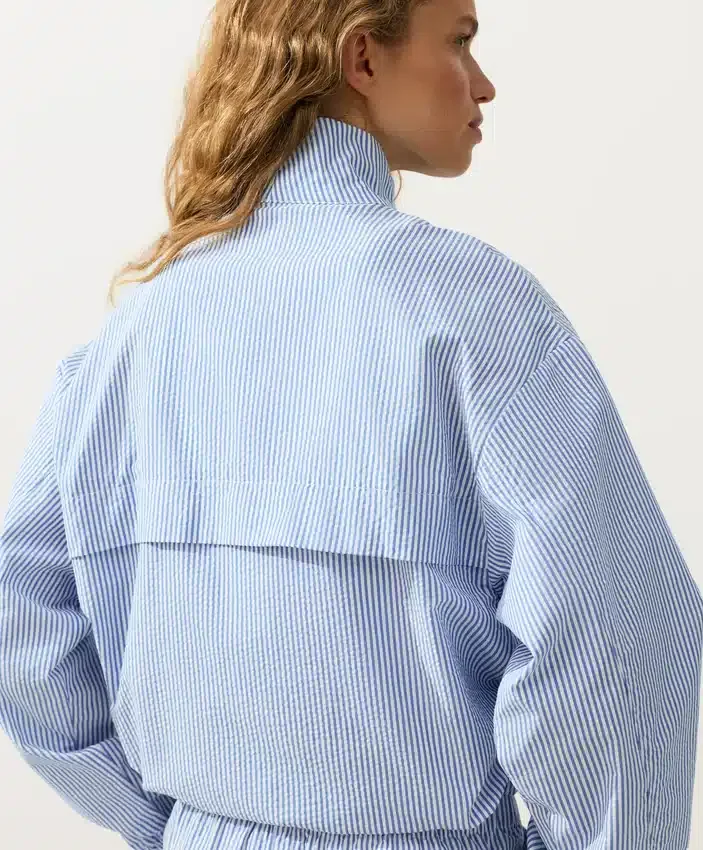 Cotton Blend Striped Track Jacket Cotton Blend Striped Track Jacket