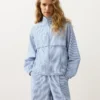 Cotton Blend Striped Track Jacket Cotton Blend Striped Track Jacket