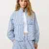 Cotton Blend Striped Track Jacket Cotton Blend Striped Track Jacket