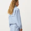 Cotton Blend Striped Track Jacket Cotton Blend Striped Track Jacket