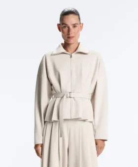 Cotton Piqué Belted Jacket Cotton Piqué Belted Jacket