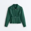 Cotton Piqué Belted Jacket Cotton Piqué Belted Jacket